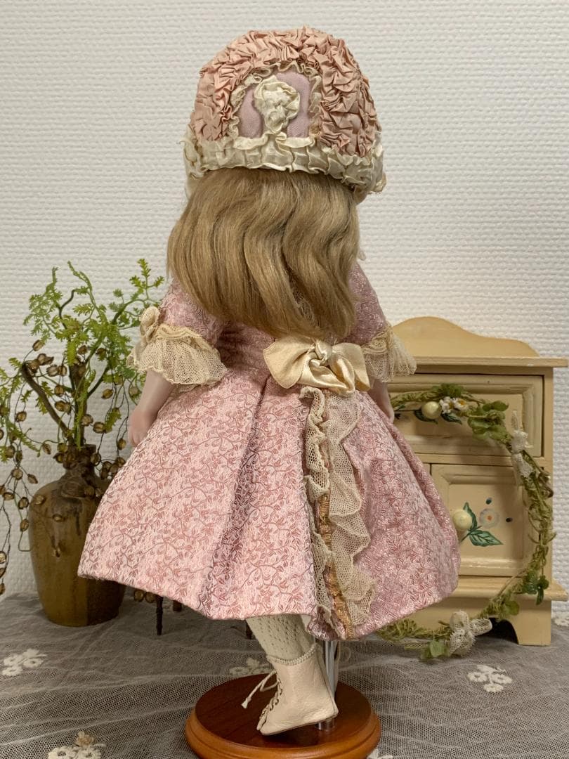 ✨3日間限定✨ビスクドール38㎝用ドレス&ボネ ピンク系 リプロ