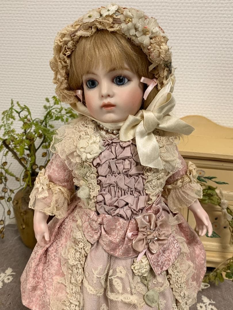 ✨3日間限定✨ビスクドール38㎝用ドレス&ボネ ピンク系 リプロ