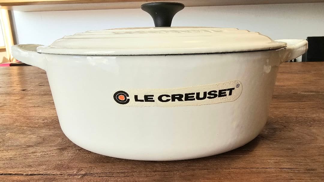 LE CREUSET ホワイト オーバル両手鍋 23
