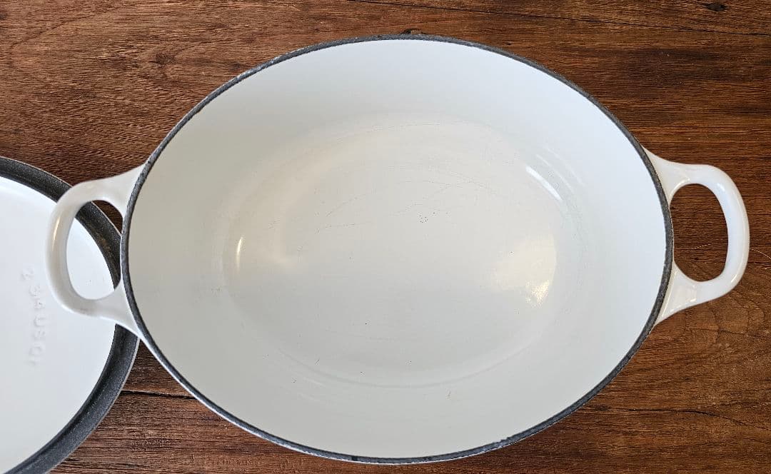 LE CREUSET ホワイト オーバル両手鍋 23