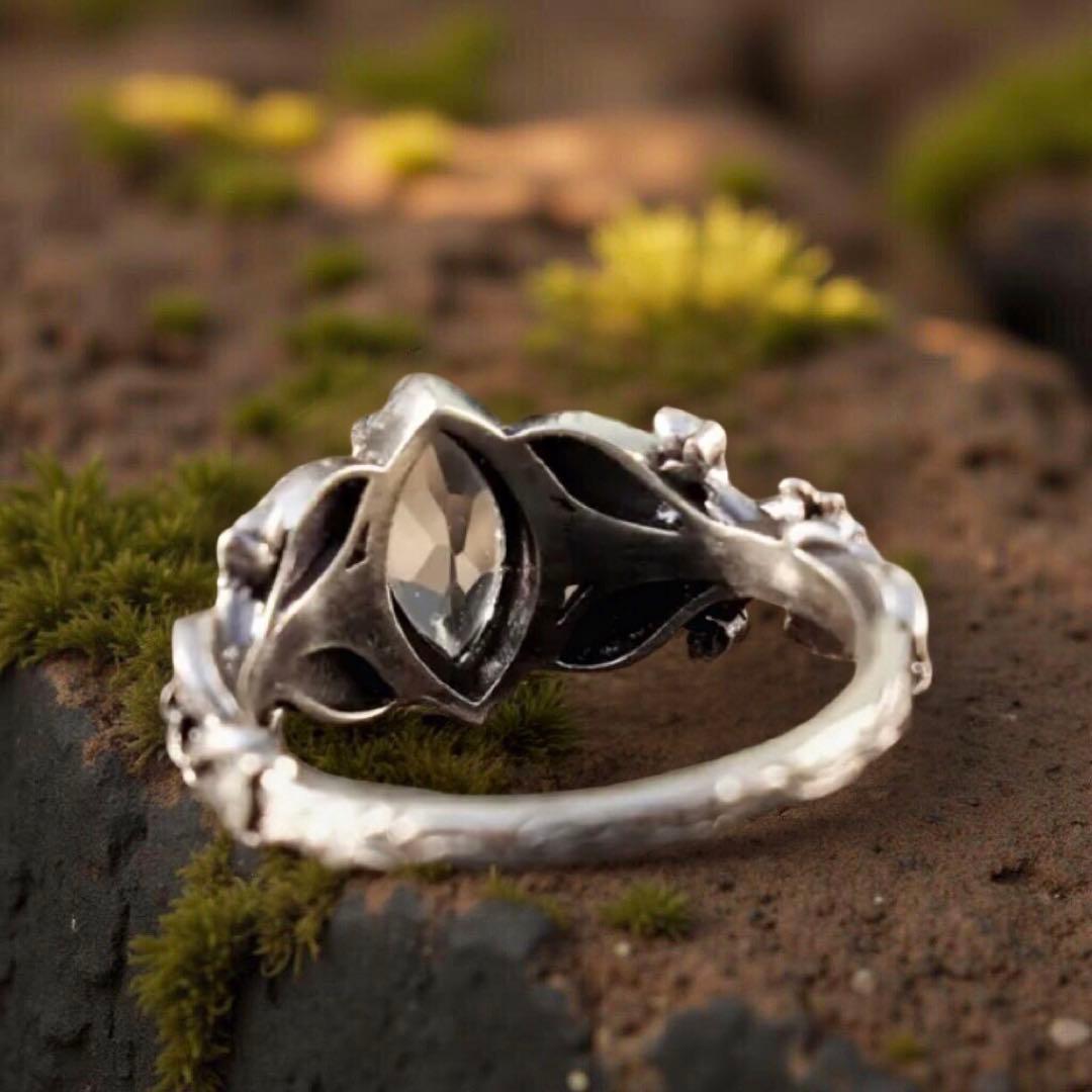天然石リング、シルバー925、指輪、平和の輪、自然のモチーフ