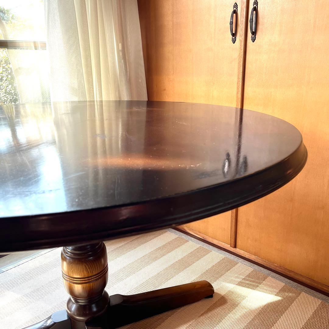 て23)飛騨産業 キツツキ 穂高 ダイニングテーブル ラウンドテーブル