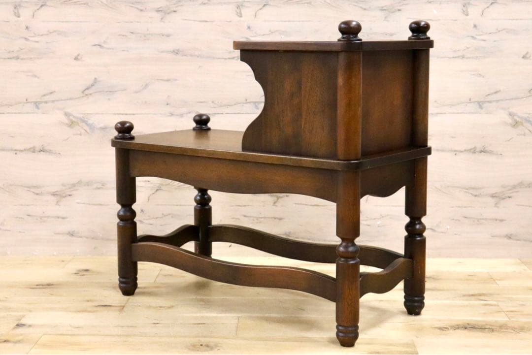 GMHS465A○ナガノインテリア / NAGANO 電話台 テレホンベンチ 飾