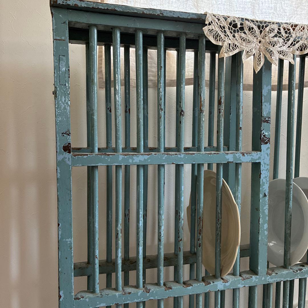 フランスアンティーク 木製シェルフ ウォールシェルフ 壁掛けラック 飾り棚