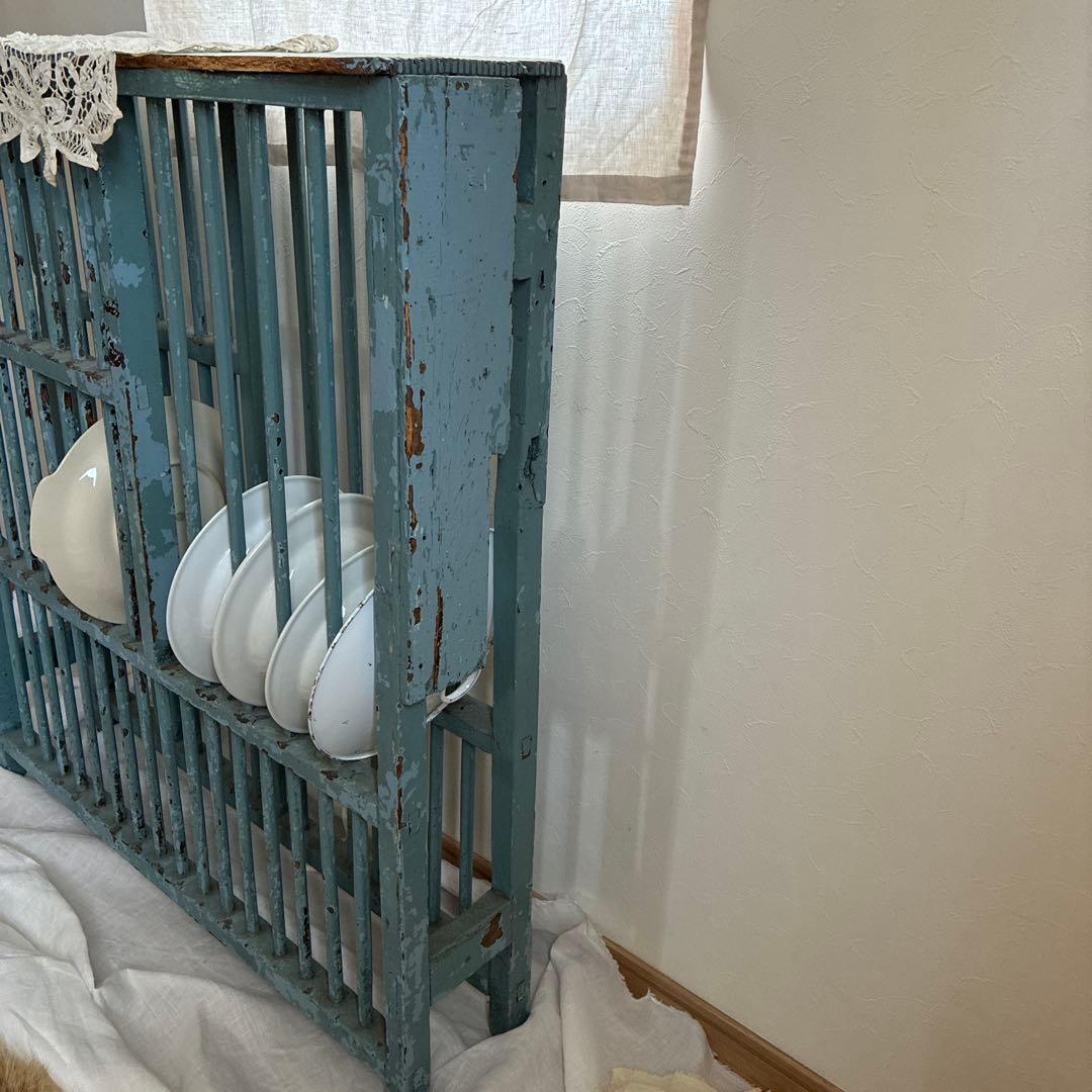 フランスアンティーク 木製シェルフ ウォールシェルフ 壁掛けラック 飾り棚