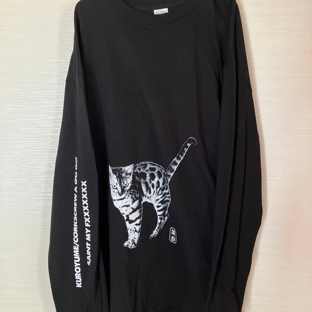 黒夢 ロング Tシャツ ビッグシルエット XL 清春 人時 長袖 バンド 猫