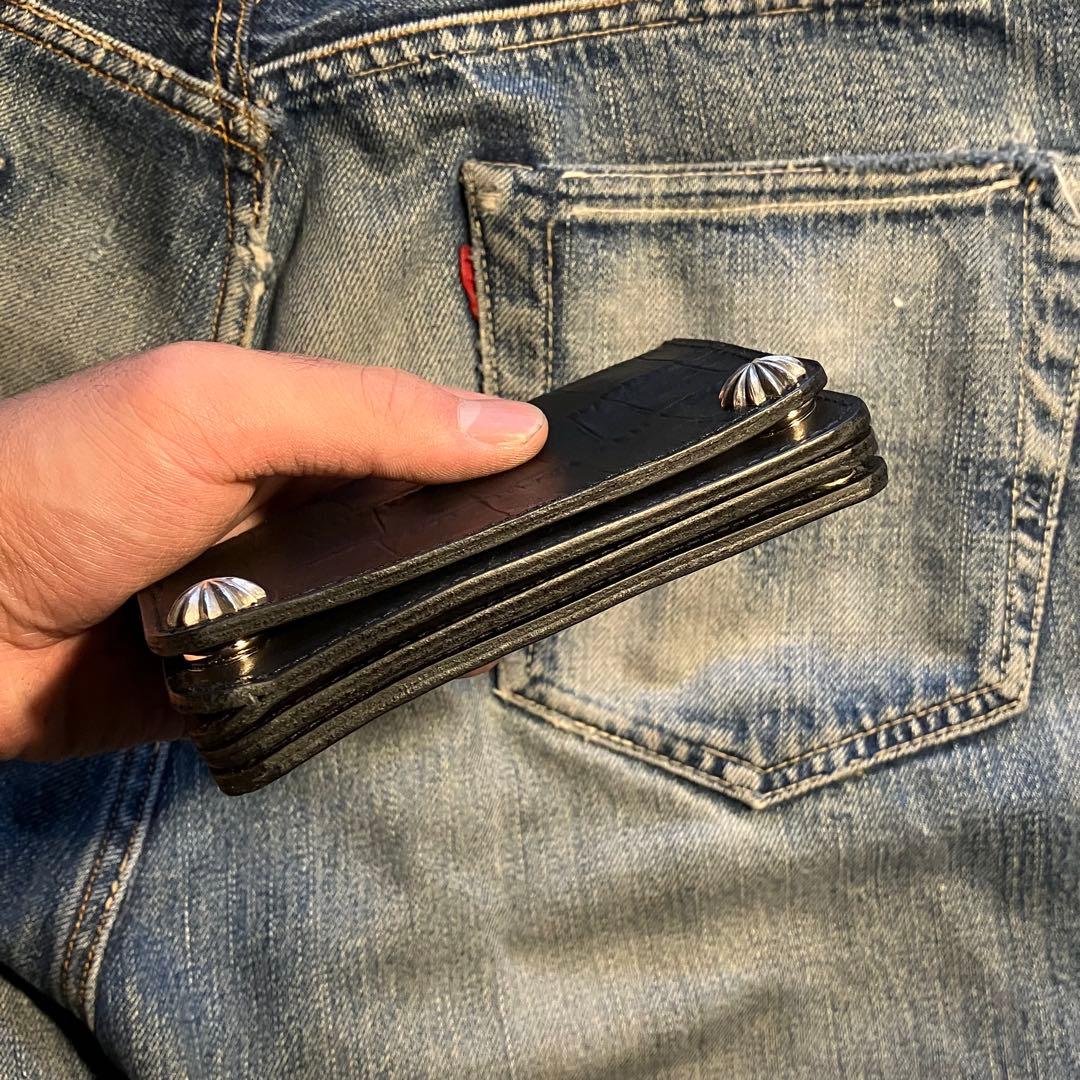 お札が折れない！ミドルトラッカーウォレット アポロコンチョ シルバー