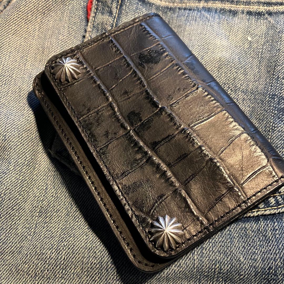 お札が折れない！ミドルトラッカーウォレット アポロコンチョ シルバー