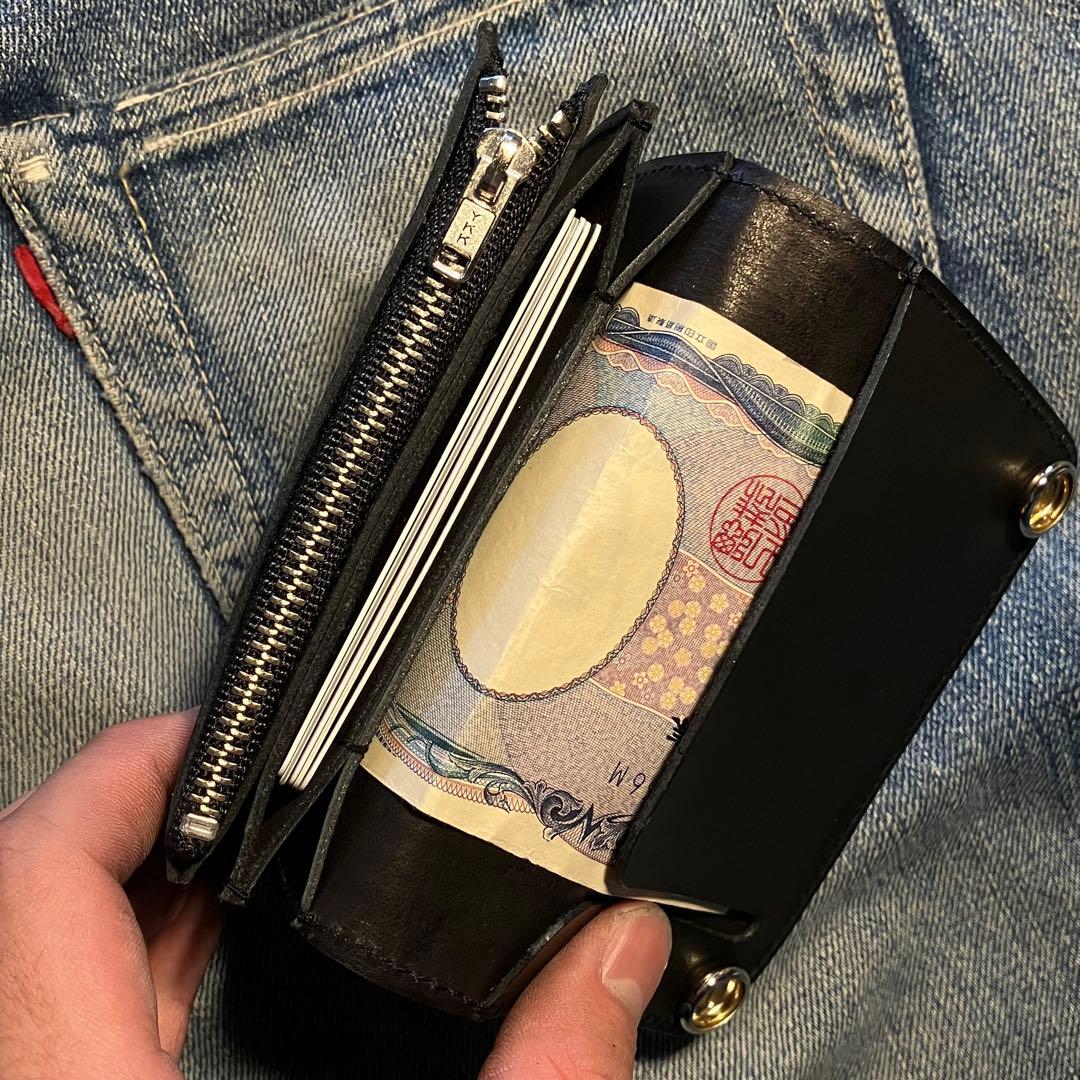 お札が折れない！ミドルトラッカーウォレット アポロコンチョ シルバー