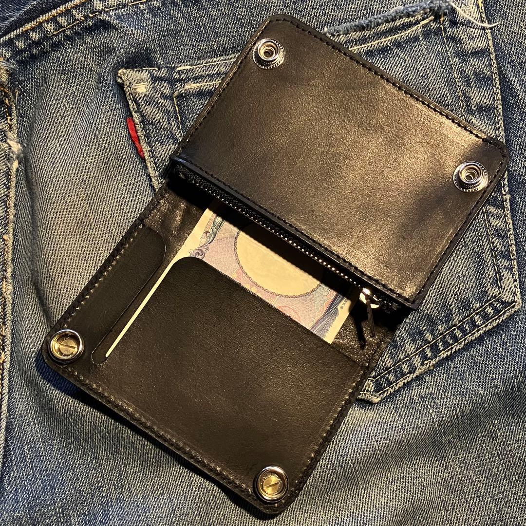 お札が折れない！ミドルトラッカーウォレット アポロコンチョ シルバー