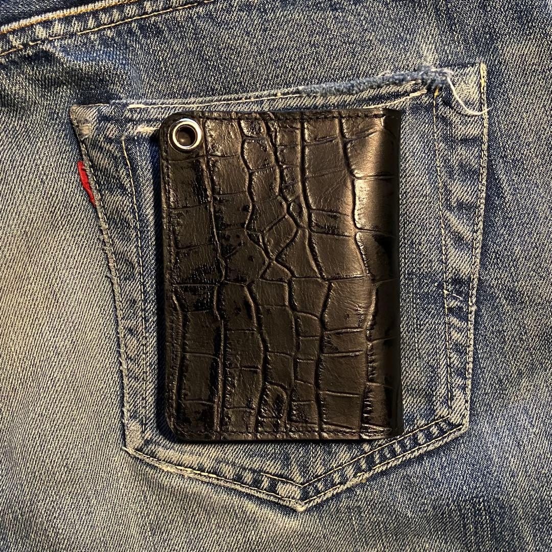 お札が折れない！ミドルトラッカーウォレット アポロコンチョ シルバー