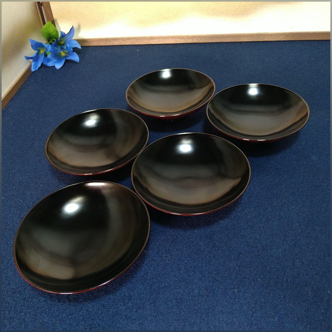 AH14 輪島塗 欅製 吸物椀五客 蓋付椀 木製漆塗 金蒔絵 お椀 ケヤ木