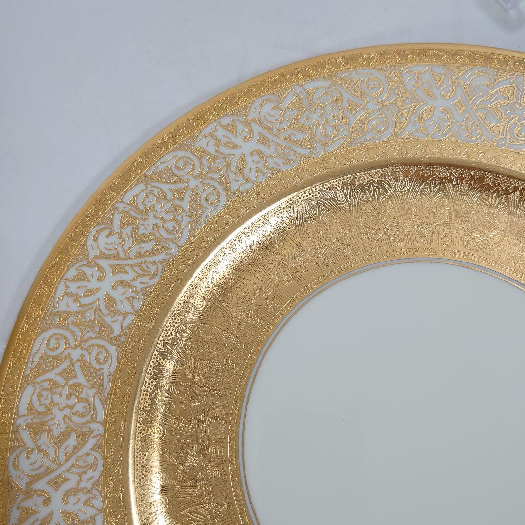 ドイツ HEINRICH&Co ババリア アンティーク食器 28cm 大皿 金彩