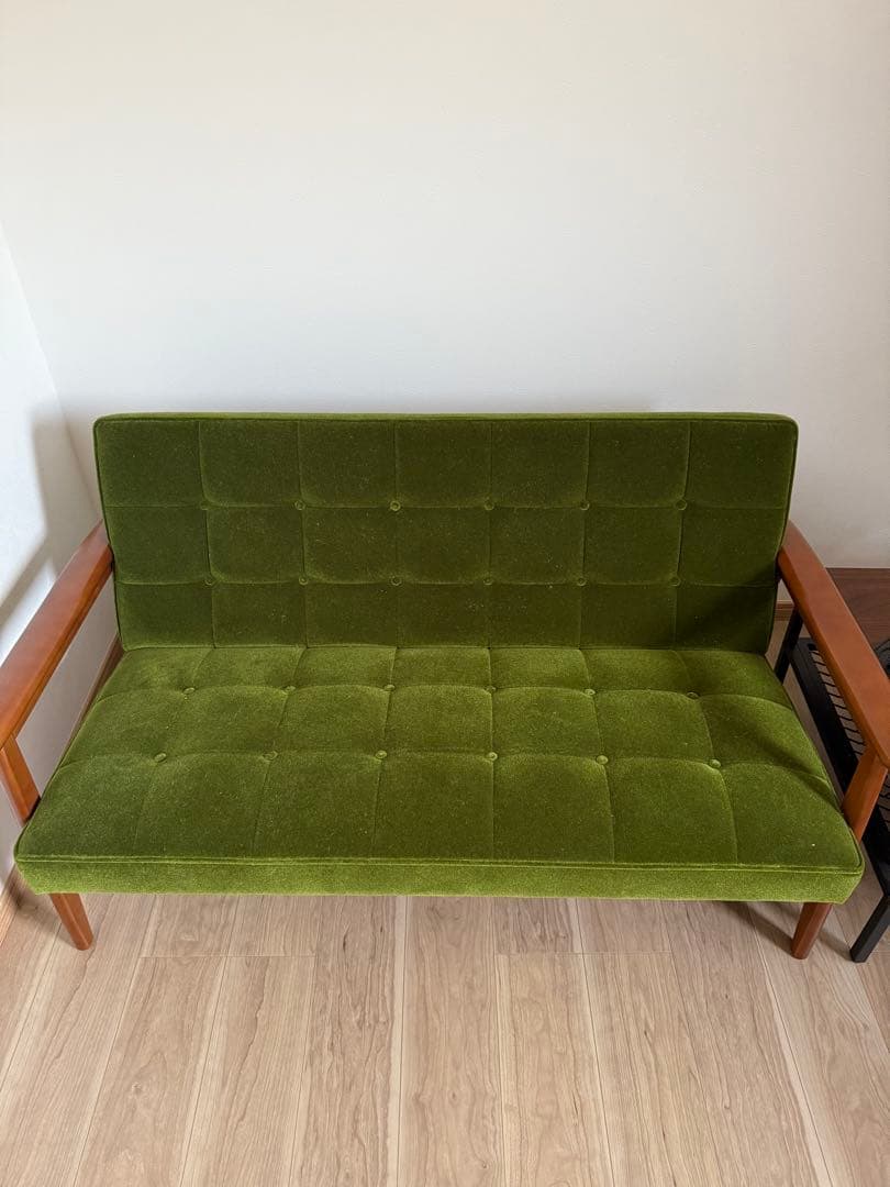 カリモク60Kチェア2シーター モケットグリーン