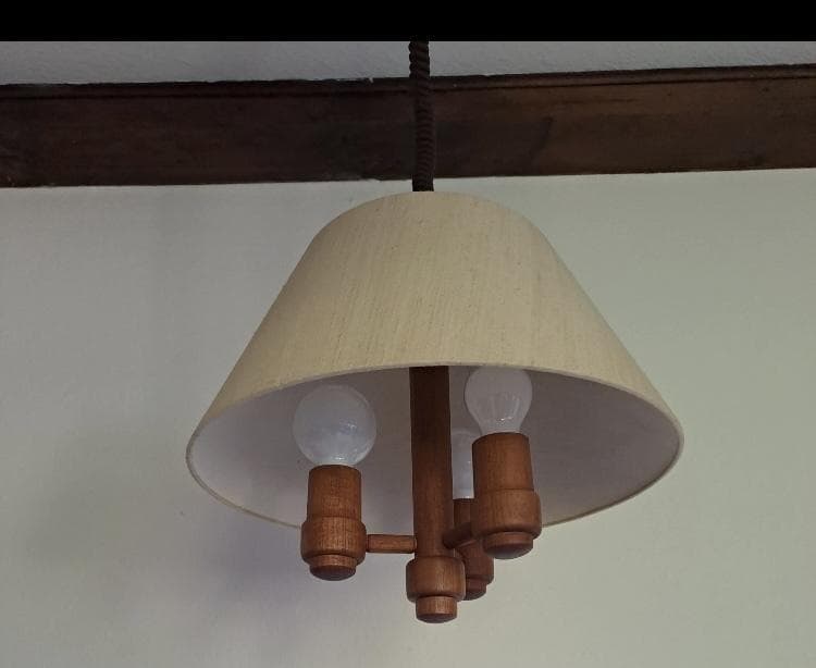 ★超レア3灯 Domus ランプ 70年代 ドムス チーク材 ペンダントライト
