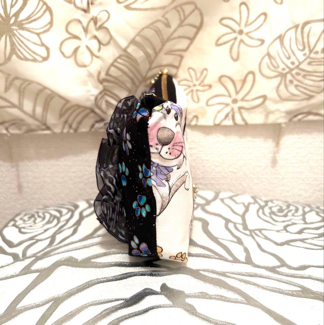 «805»◤完売◢リボンフリルポーチロラライハリス*Cats達*笑顔溢れる幸せ