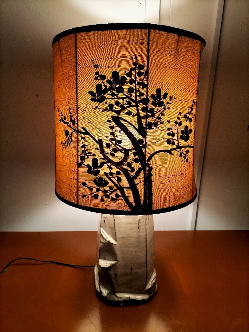 萩焼　ランプシェード　卓上ランプ