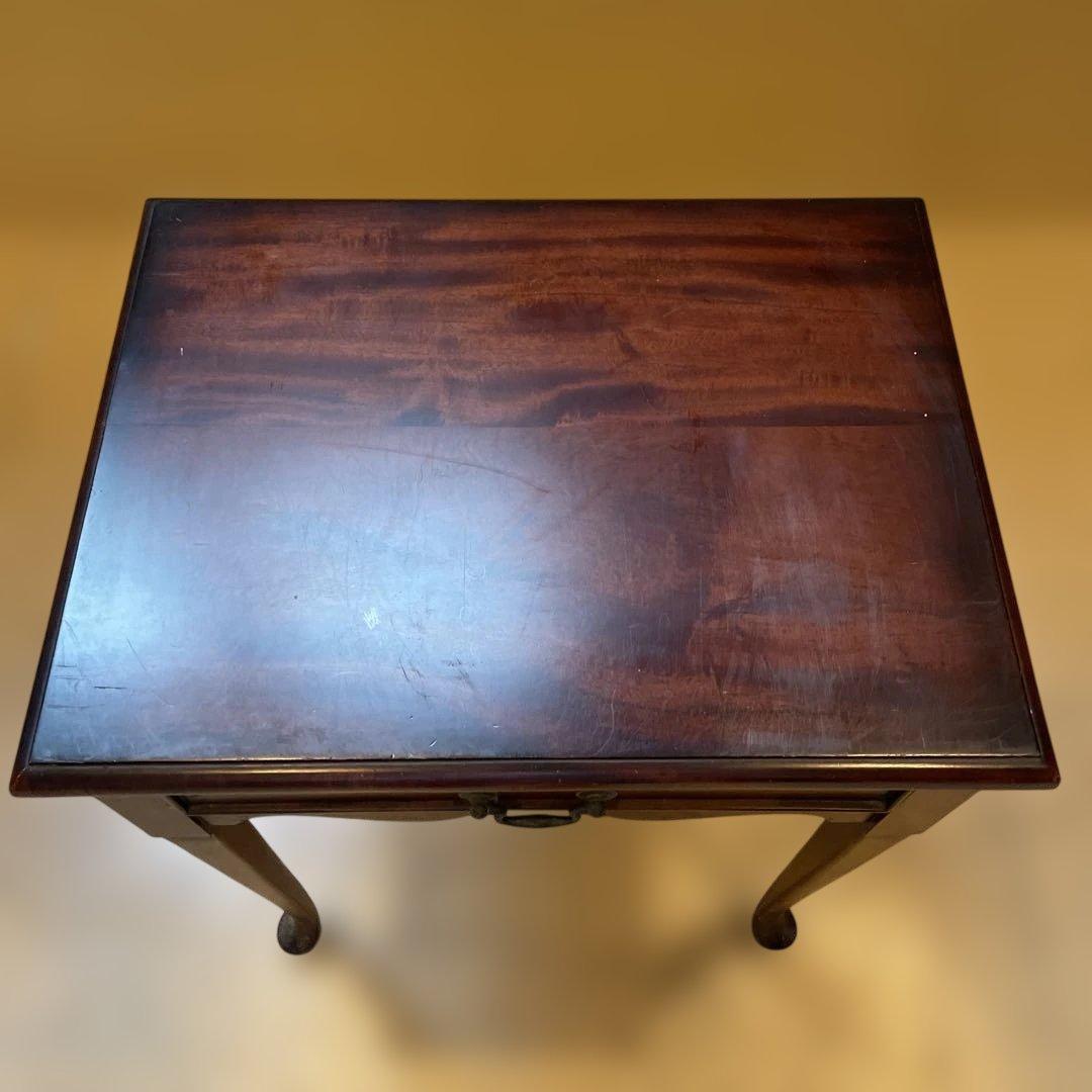 ダークウッド サイドテーブル 引き出し付き