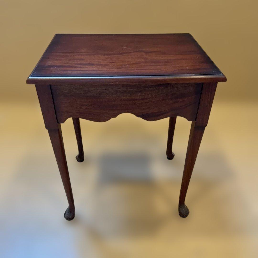 ダークウッド サイドテーブル 引き出し付き