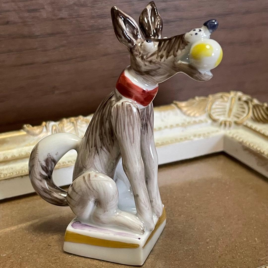【美品】マイセン ミニ干支 犬 フィギュリン 陶器 約7cm