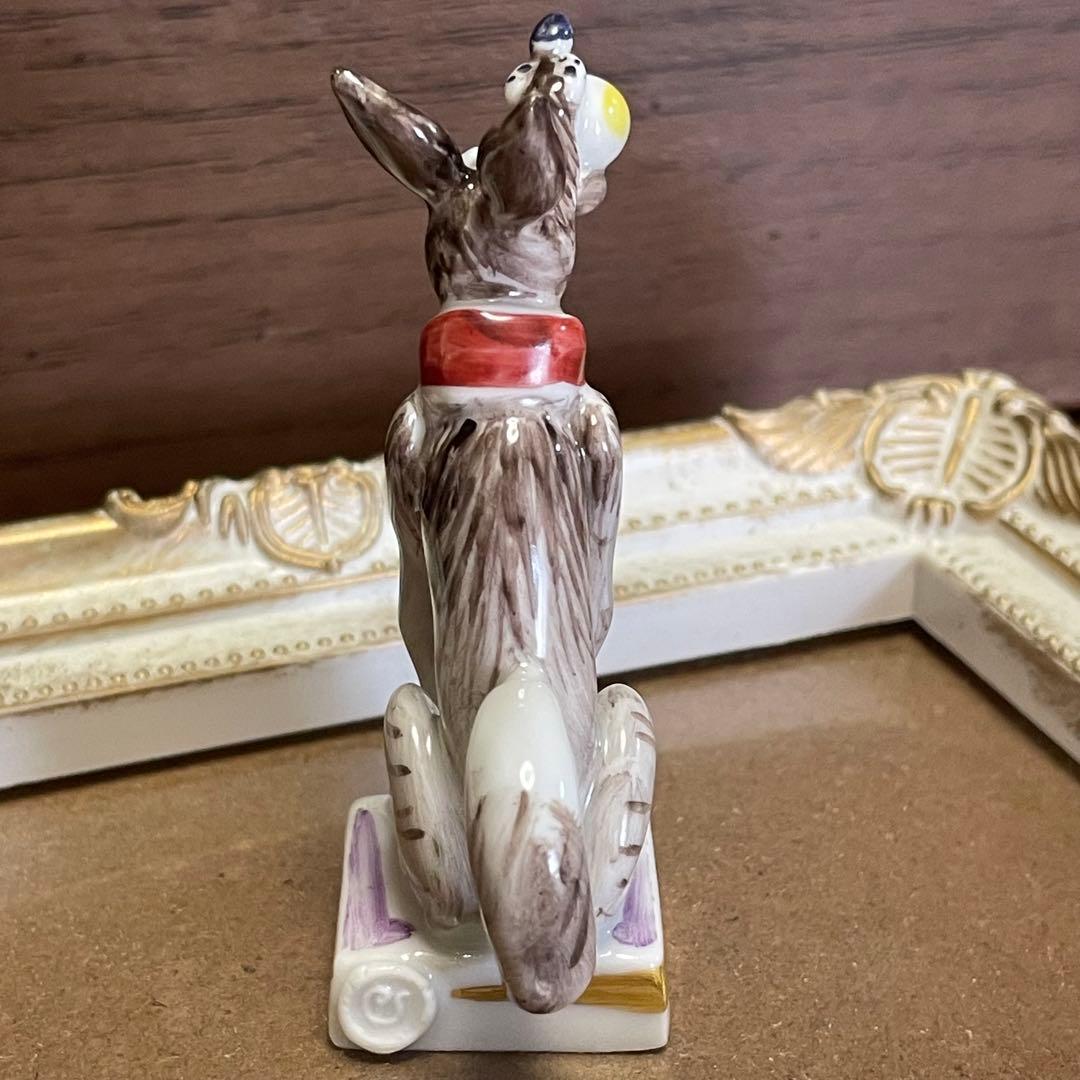 【美品】マイセン ミニ干支 犬 フィギュリン 陶器 約7cm