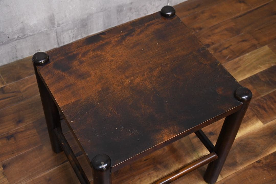 EIK42 北海道民芸家具 #670 スツール カバ/樺 無垢材 板座 腰掛け