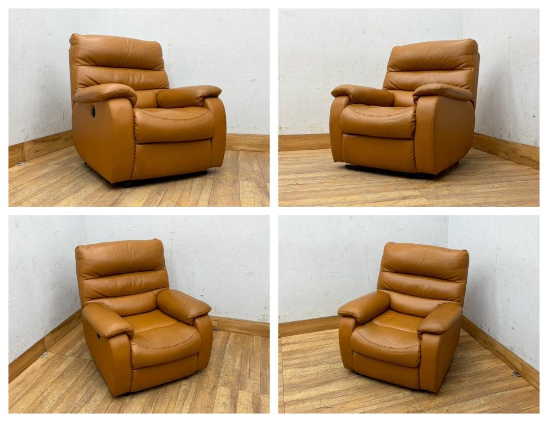 T7962☆美品☆NITORI☆ニトリ☆本革☆電動リクライニングソファ☆一人掛け