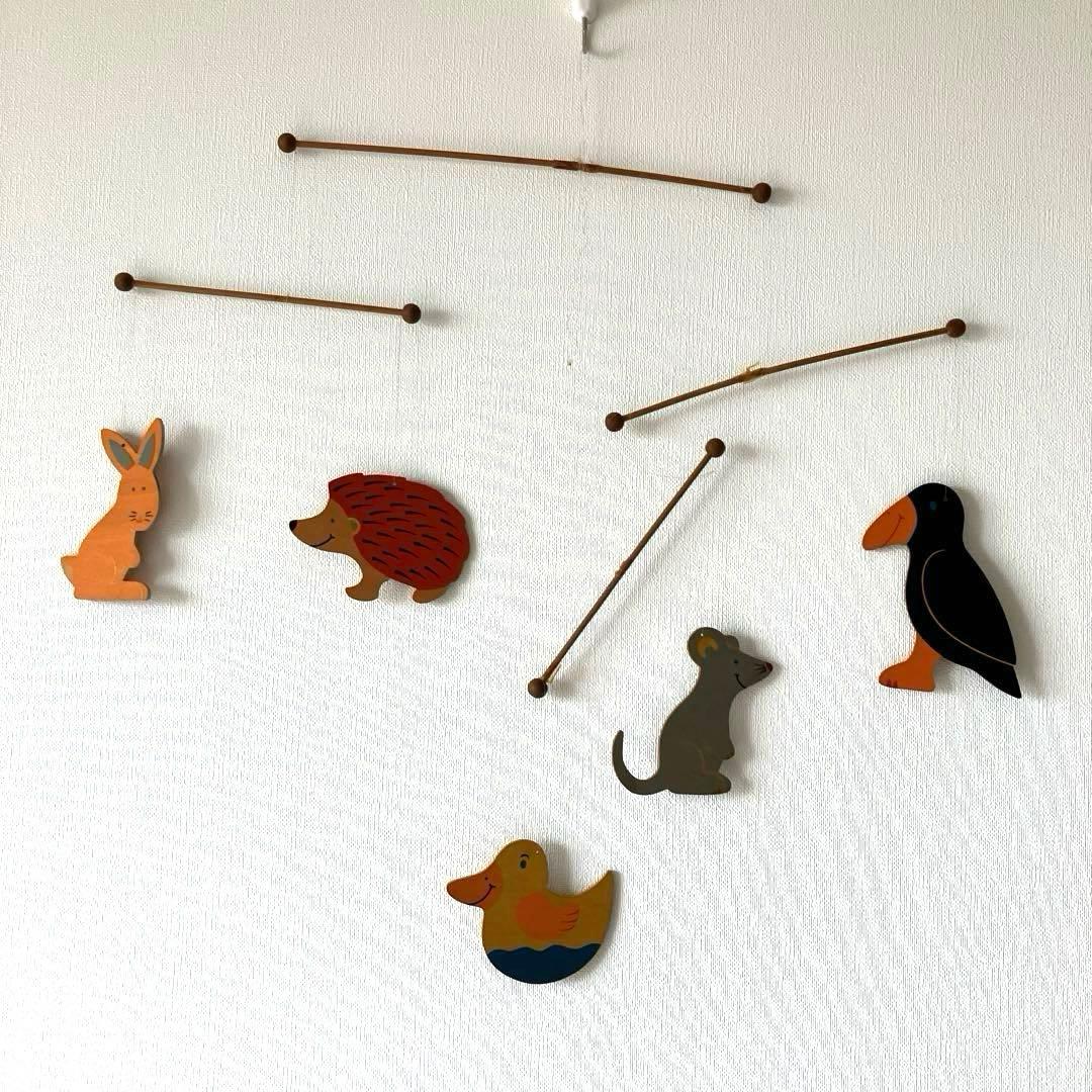 【匿名配送✨希少】ゆらゆら　木のモビール　木製　動物　モビール ドイツ　ヘラー