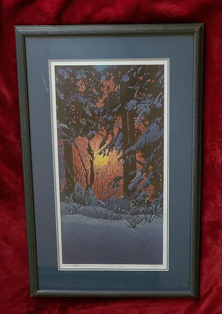 【バイロン・バードサル】額装版画『LAST LIGHT AT KINCAID』