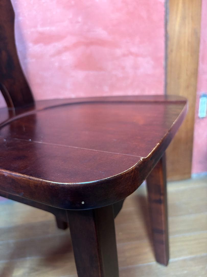 伝統民芸家具　神居民芸　(椅子、板座チェア) 2脚　　②