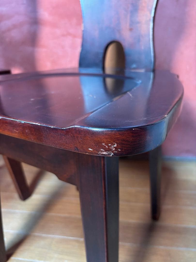 伝統民芸家具　神居民芸　(椅子、板座チェア) 2脚　　②