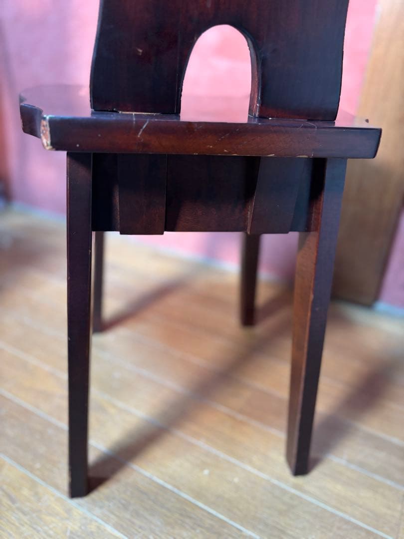 伝統民芸家具　神居民芸　(椅子、板座チェア) 2脚　　②