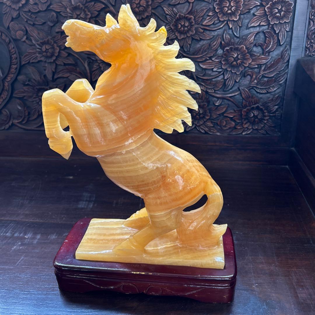 天然石　馬　午年 干支飾り　金運