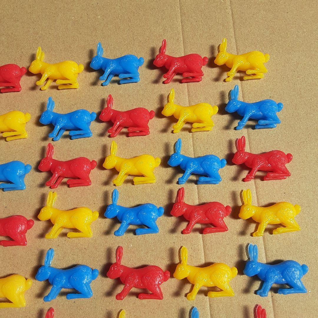 食玩　コリス　フエラムネ　おまけ　おもちゃばこ　豆動物　うさぎ　赤黄青　72点