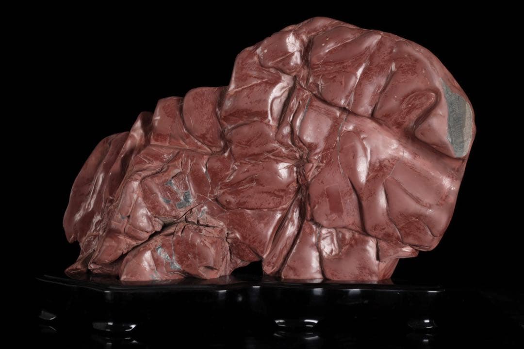 赤石 赤色天然石 レバー鑑賞石 水石 原石 鑑賞石 飾石 美石 台座付