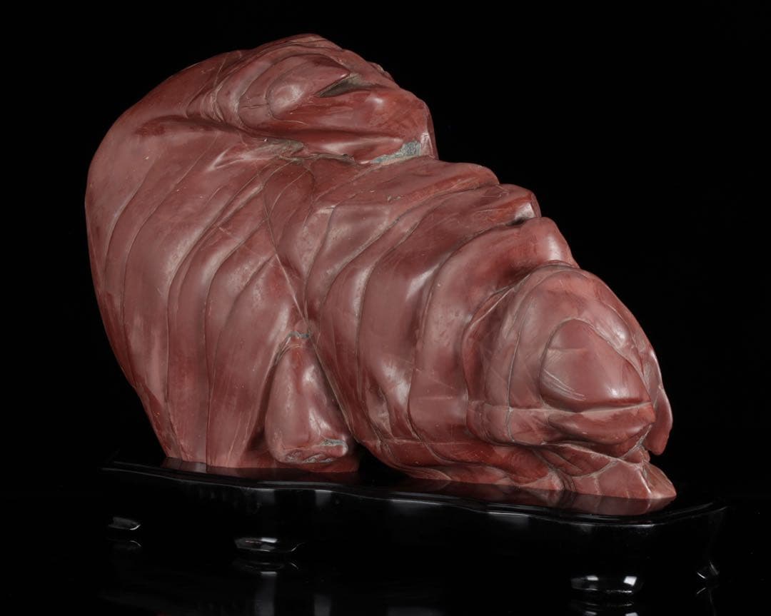 赤石 赤色天然石 レバー鑑賞石 水石 原石 鑑賞石 飾石 美石 台座付