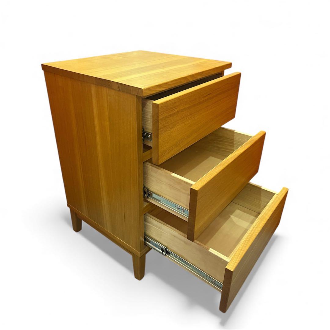 美品　無印良品 タモ材　3段チェスト キャビネット　廃盤　シンプル モダン 北欧