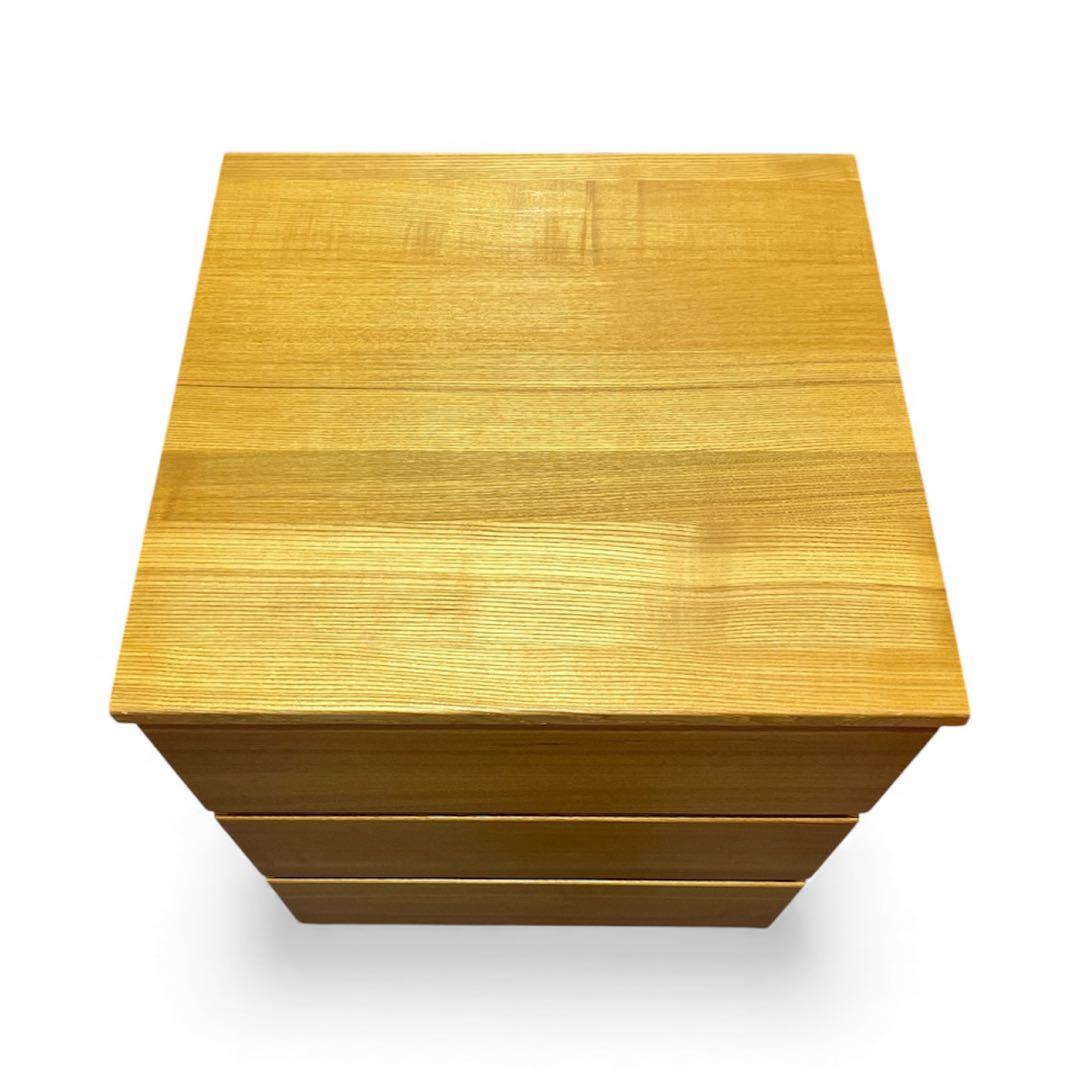 美品　無印良品 タモ材　3段チェスト キャビネット　廃盤　シンプル モダン 北欧