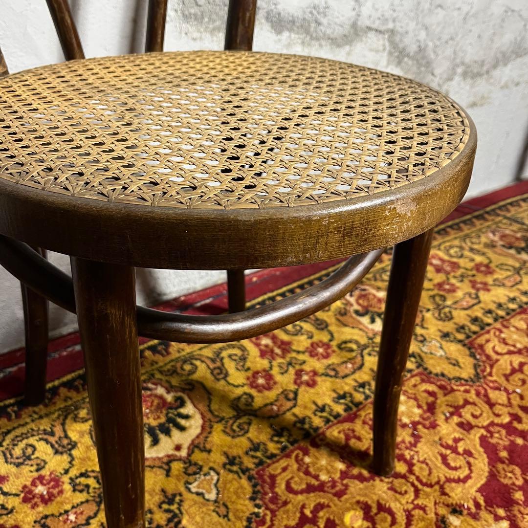 マルニ木工 ベントウッドチェア ラタン座面 昭和レトロ 曲木椅子③