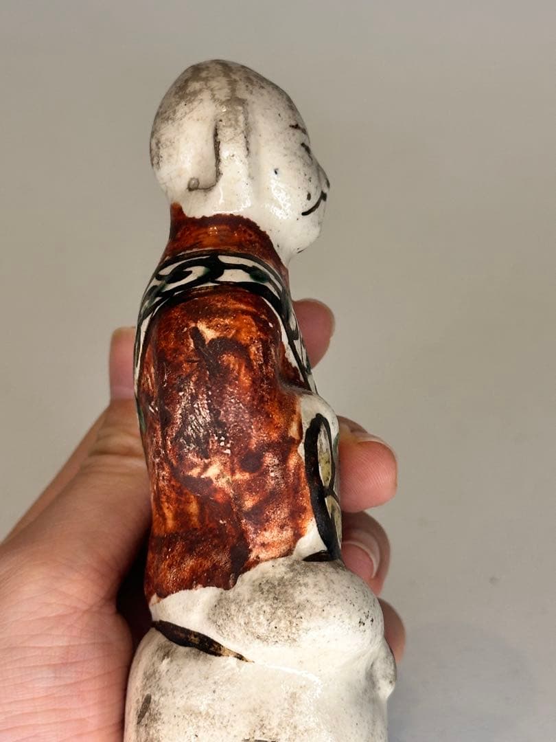 中国 磁州窯 彩絵 人物文 置物 骨董品 コレクション 時代物