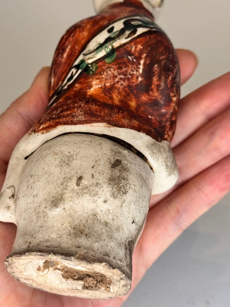 中国 磁州窯 彩絵 人物文 置物 骨董品 コレクション 時代物