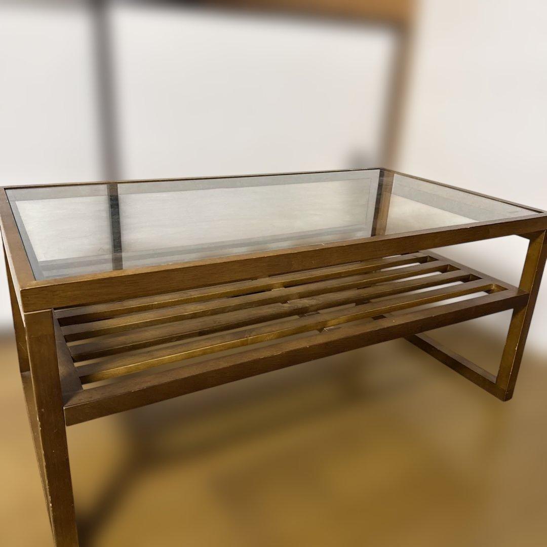 2*5様 B-COMPANYガラス天板 木製センターテーブル