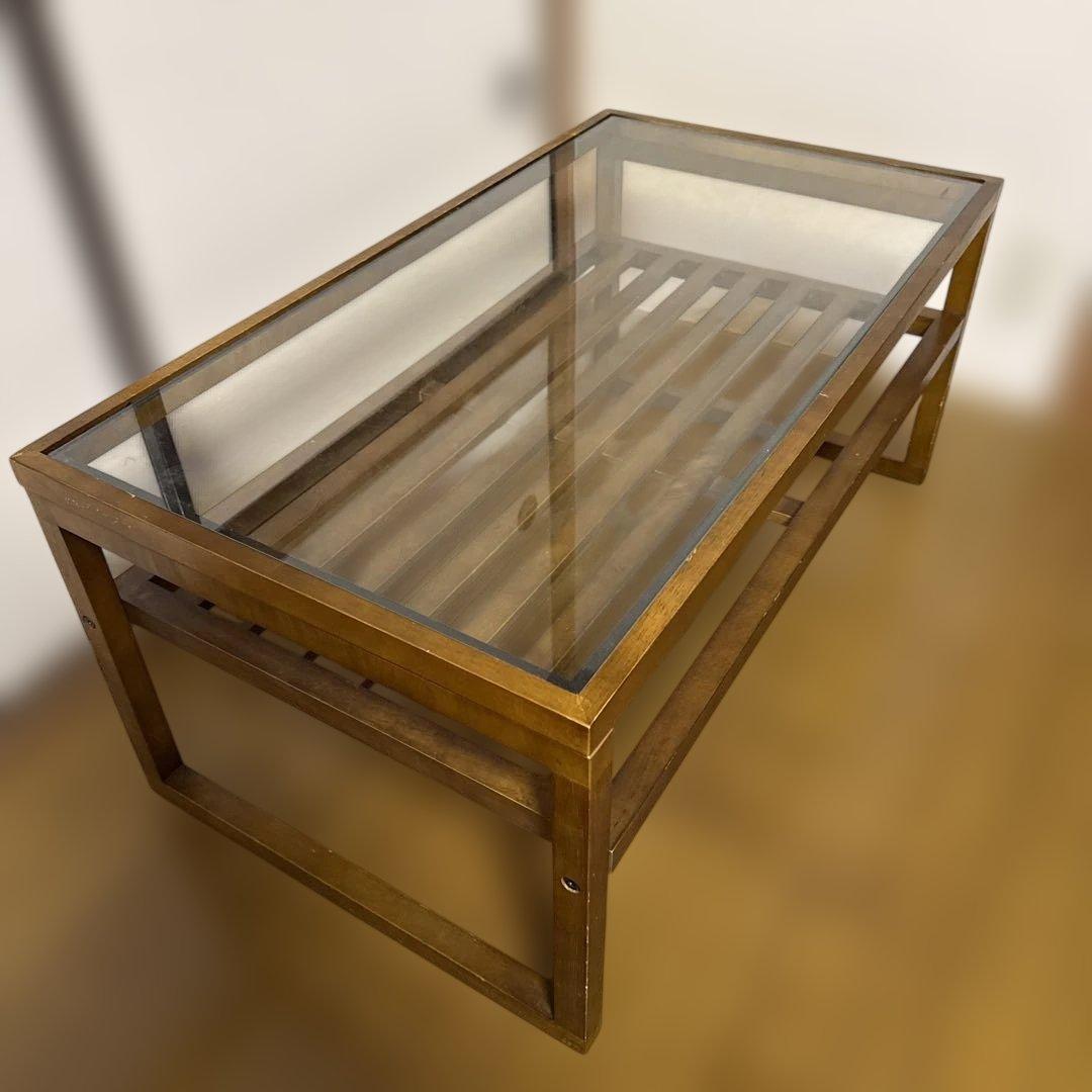 2*5様 B-COMPANYガラス天板 木製センターテーブル