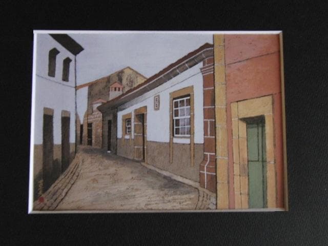 岩壁冨士夫、【古城への道ベイラ】、希少な額装用画集より