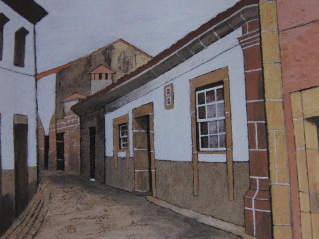 岩壁冨士夫、【古城への道ベイラ】、希少な額装用画集より