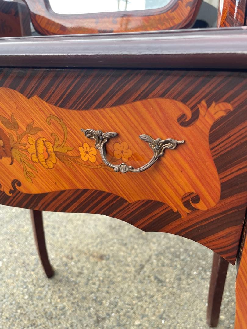 イタリア アンティーク 象嵌細工 ドレッサー 鏡台 デスク 鏡台 - メルカリ