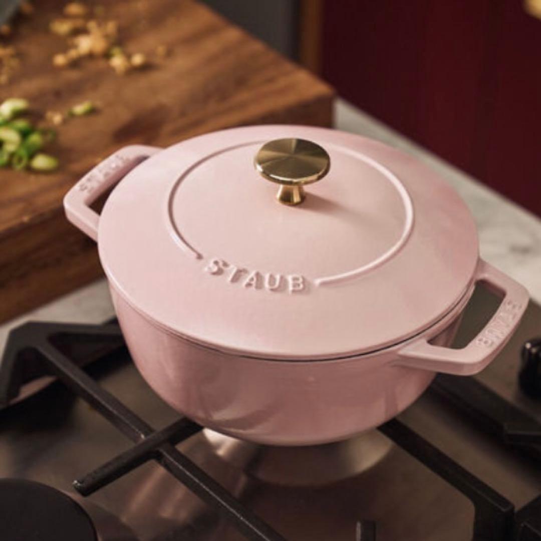 ♡ストウブ Wa-NABE 18cm フレンチローズ　ピンク　両手鍋　ワナベ