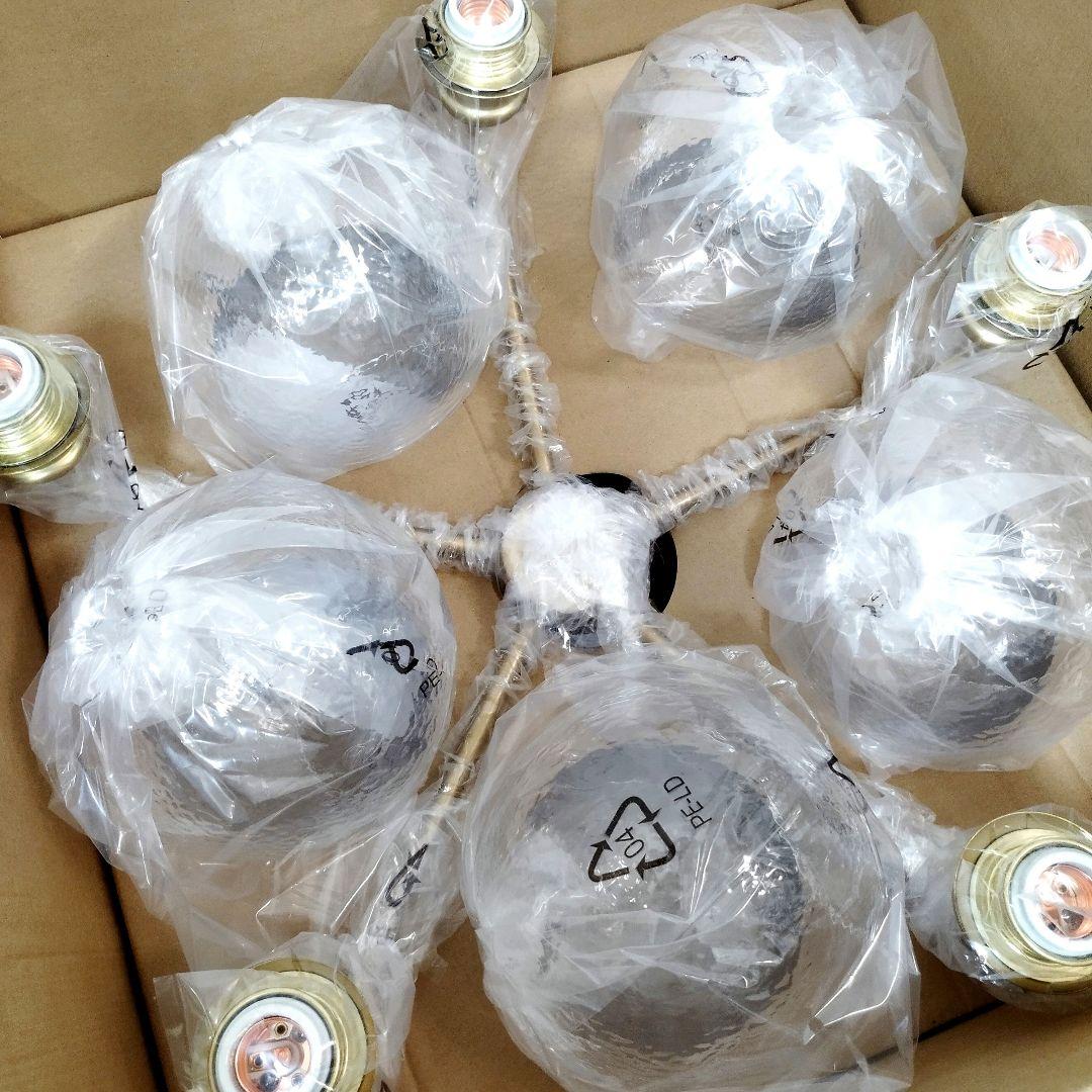 新品・未使用】ニトリ☆ガラスペンダントライト 5灯 ANV ゴールド