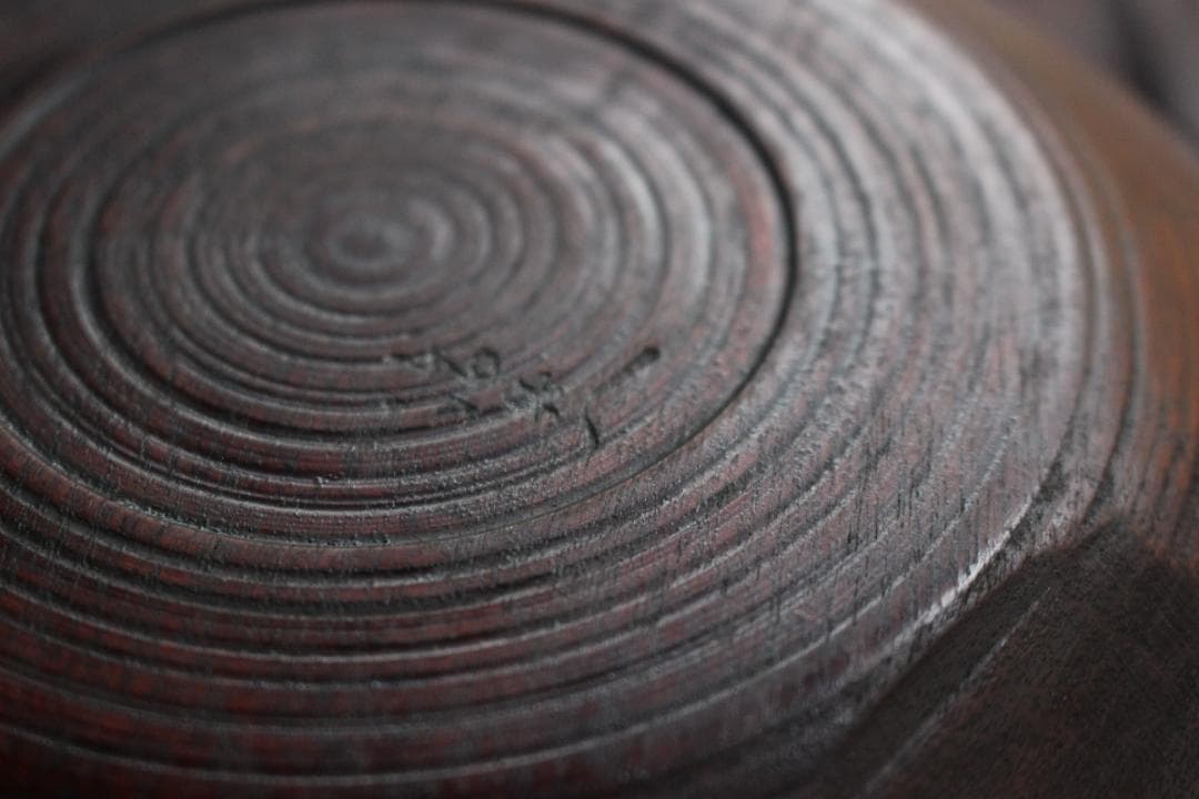 村瀬治兵衛作！極上刳り貫き地に風情ある独楽塗の美しいお皿5点（検京塗銘々皿菓子皿