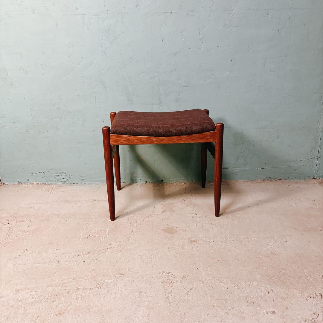 デンマーク　チーク材　スツール　北欧家具　北欧ビンテージ